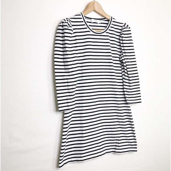 ALC Black and white stripedpuff sleeve mini dress - Picture 10 of 11
